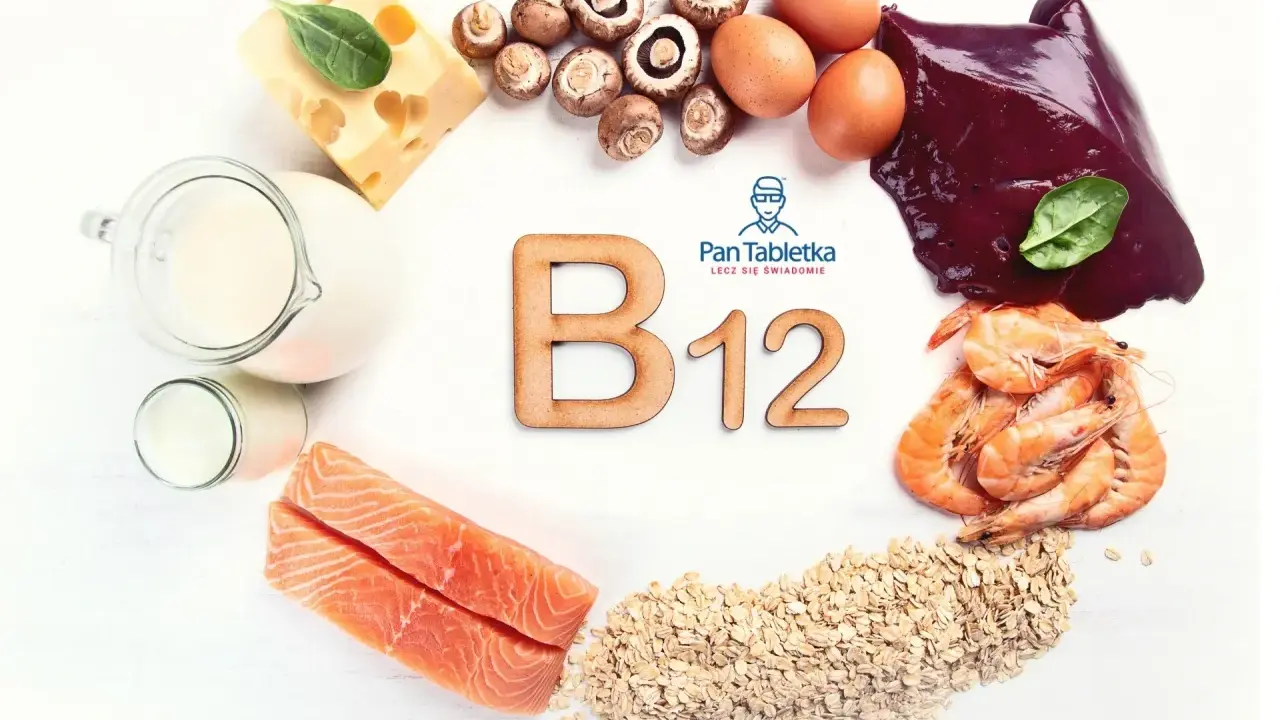 W czym witamina B12? W produktach takich jak: łosoś, krewetki, wątróbka, jajka, ser, mleko, grzyby i płatki owsiane.