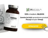 Kwasy omega-3 na stany zapalne: opakowanie i butelka suplementu diety OMEGA+. Zamów i poczuj korzyści Omegi!