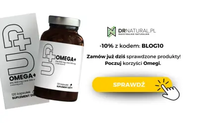 Kwasy omega-3 na stany zapalne: opakowanie i butelka suplementu diety OMEGA+. Zamów i poczuj korzyści Omegi!
