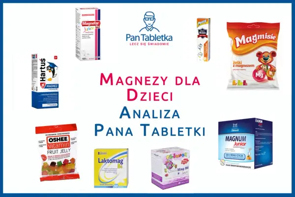 Zestawienie produktów z magnezem dla dzieci: żelki, syropy i tabletki. Magnez dla niemowląt i starszych dzieci.